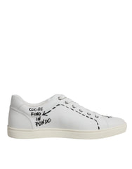 Dolce & Gabbana White Leather Milano Low Top Sneakers Shoes - EU44.5/US11.5 - Sneakers