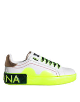 Dolce & Gabbana White Leather Portofino Low Top Sneakers Shoes - EU35/US4.5 - Sneakers