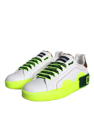 Dolce & Gabbana Weiße Leder Portofino Low Top Sneakers – EU35/US4.5