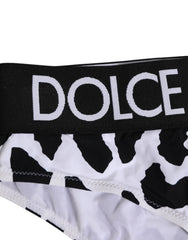 Dolce & Gabbana White Leopard Nylon High Waist Panty Underwear - IT2 | S - Briefs