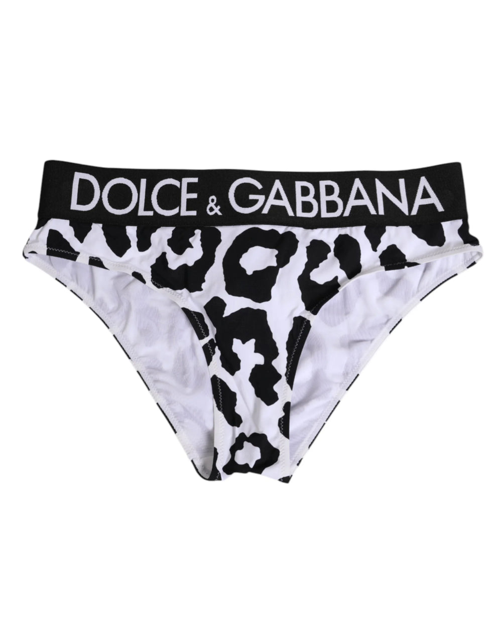 Dolce & Gabbana White Leopard Nylon High Waist Panty Underwear - IT2 | S - Briefs
