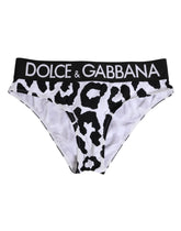 Dolce & Gabbana White Leopard Nylon High Waist Panty Underwear - IT2 | S - Briefs