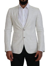 Dolce & Gabbana White Linen Slim Fit Jacket Blazer - IT44 | XS - Sport Jackets
