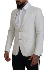 Dolce & Gabbana White Linen Slim Fit Jacket Blazer - IT44 | XS - Sport Jackets