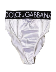 Dolce & Gabbana White Logo Brief High Waist Panty Underwear - IT2 | S