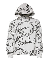 Dolce & Gabbana White Logo Cotton Hooded Sweatshirt Sweater - IT44 | XS - Hoodies
