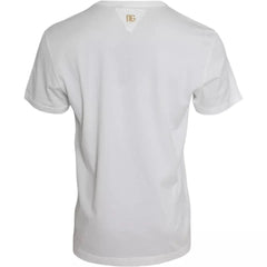 Dolce & Gabbana White Logo Floral Cotton Crew Neck T-shirt - IT50 | L - T-Shirts