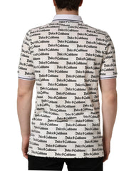 Dolce & Gabbana White Logo Monogram Cotton Men Polo T-shirt