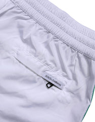 Dolce & Gabbana White Logo Polyester Men Beachwear Swimwear - IT2 | XXS - Swim Boxers