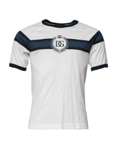 Dolce & Gabbana White Logo Print Cotton Men Crew Neck T-shirt - IT44 | XS - T-Shirts