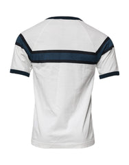 Dolce & Gabbana White Logo Print Cotton Men Crew Neck T-shirt - IT44 | XS - T-Shirts