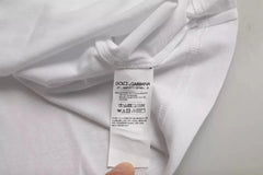 Dolce & Gabbana White Logo Round Neck Short Sleeves T-shirt - IT52 | XL - T-Shirts