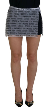 Dolce & Gabbana White Logo See Through A-line Mini Skirt - IT40|S - Skirts