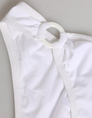 Dolce & Gabbana White Logo Swimsuit 2 Piece Top Bottom Swimwear - IT1 | XS - Classic Bikinis