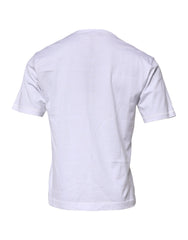 Dolce & Gabbana White Logo Tape Cotton Crew Neck T-shirt - T-Shirts