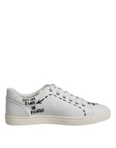 Dolce & Gabbana White London Calf Leather Men Sneakers Shoes - Sneakers