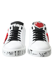 Dolce & Gabbana White Love Patch Portofino Classic Sneakers Shoes - EU36/US5.5