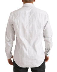 Dolce & Gabbana White MARTINI Cotton Stripe Dress Formal Shirt - IT38 | XS - Shirts