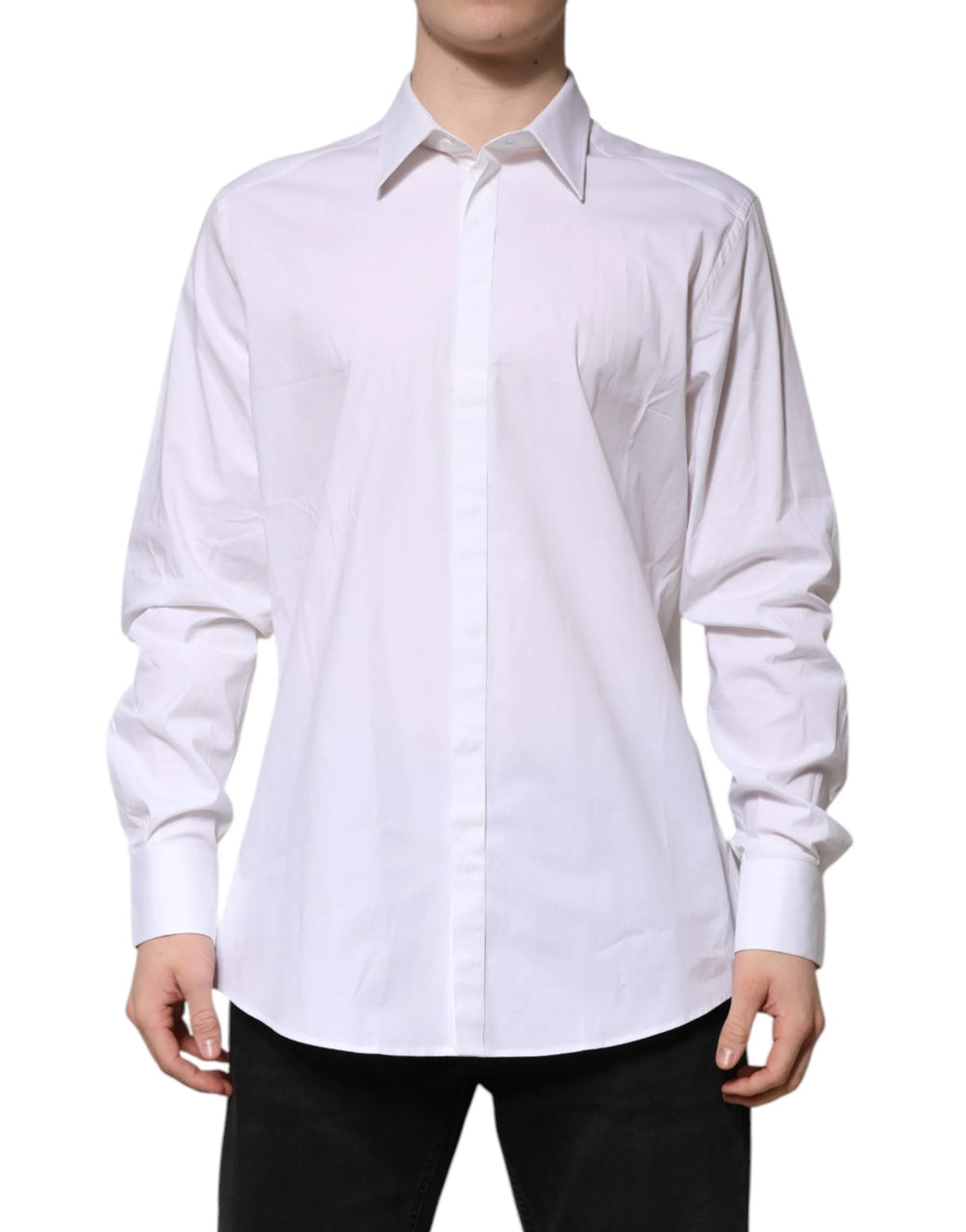 Dolce & Gabbana White MARTINI Long Sleeve Dress Formal Shirt - IT43 | 2XL - Shirts