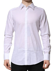 Dolce & Gabbana White MARTINI Long Sleeves Men Formal Shirt - IT40 | M - Shirts