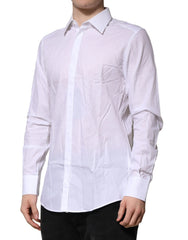 Dolce & Gabbana White MARTINI Long Sleeves Men Formal Shirt - IT40 | M - Shirts