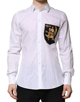 Dolce & Gabbana White MARTINI Long Sleeves Men Formal Shirt - Shirts