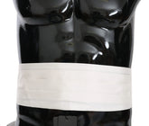 Dolce & Gabbana White Men Waist Belt 100% Silk Cummerbund - Suspenders