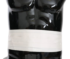 Dolce & Gabbana White Men Waist Belt 100% Silk Cummerbund - Suspenders