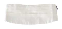 Dolce & Gabbana White Men Waist Belt 100% Silk Cummerbund - Traditional Clothing Accessories