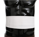 Dolce & Gabbana White Men Waist Belt Cotton Cummerbund - Sashes