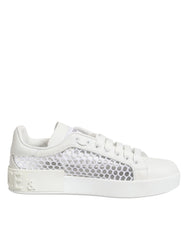 Dolce & Gabbana White Mesh Inserts Low Top Sneakers Shoes - Sneakers