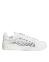 Dolce & Gabbana White Mesh Inserts Low Top Sneakers Shoes - Sneakers