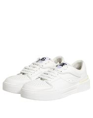 Dolce & Gabbana White Miami Leather Low Top Sneakers Shoes - Sneakers