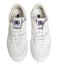 Dolce & Gabbana White Miami Leather Low Top Sneakers Shoes - Sneakers