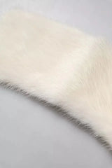 Dolce & Gabbana White Mink Fur Collar Women Neck Wrap Scarf - Scarves & Shawls