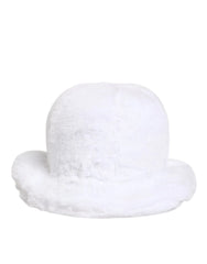 Dolce & Gabbana White Modacrylic Fur Bucket Men Capello Hat - 59 cm|L
