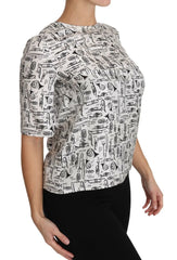 Dolce & Gabbana White Musical Instruments Print Blouse - Blouses