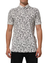 Dolce & Gabbana White Musical Print Collared Polo T-shirt - IT52 | XL - Polos