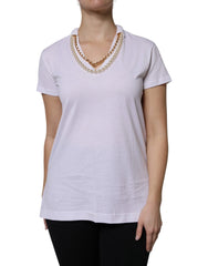 Dolce & Gabbana White Necklace Cotton Short Sleeve T-shirt - T-Shirts