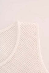 Dolce & Gabbana White Net Tank Transparent Top - Tank Tops