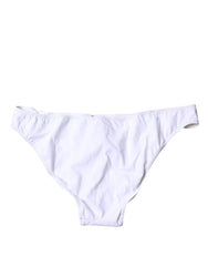 Dolce & Gabbana White Nylon Beachwear Bikini Bottom Swimwear - Classic Bikinis