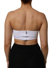 Dolce & Gabbana White Nylon Blend Bandeau Strapless Tube Top - IT40|S - Tank Tops