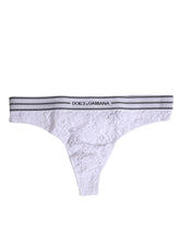 Dolce & Gabbana White Nylon Floral Lace Bottom Panty Underwear - Thongs