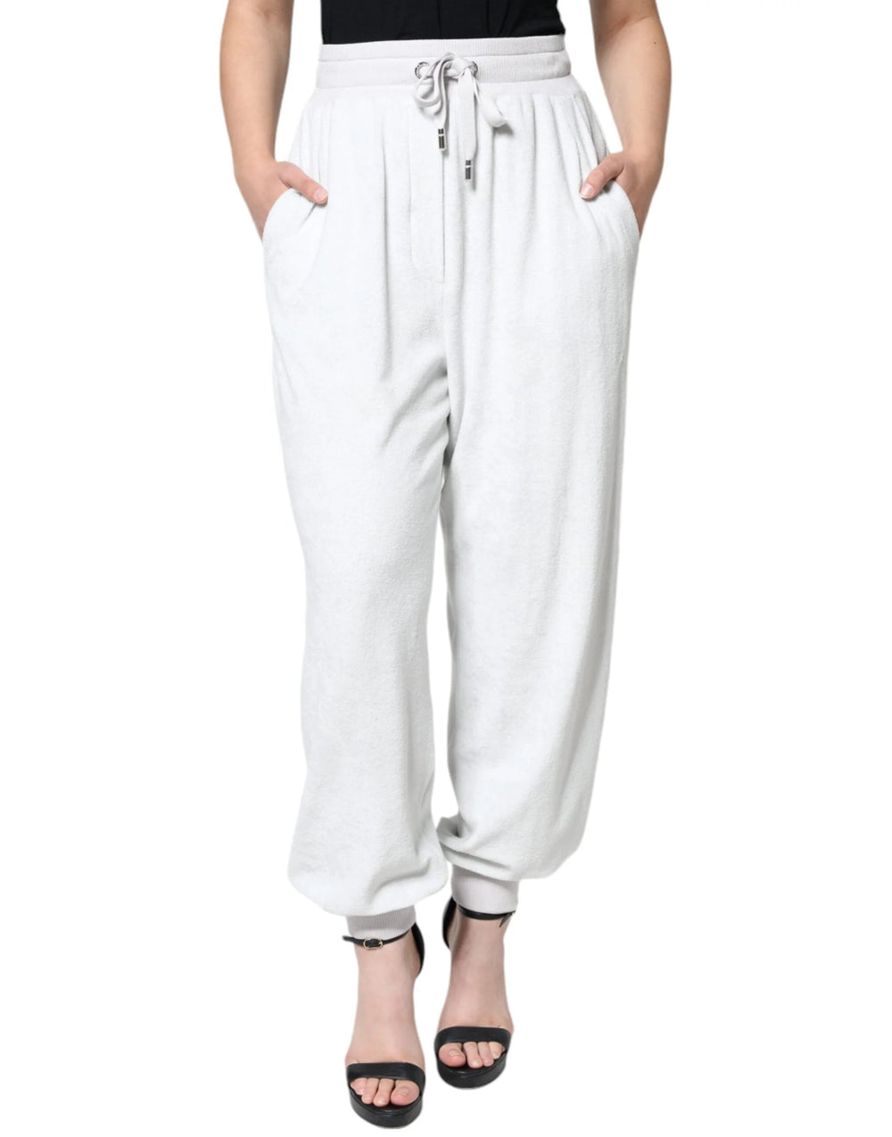 Dolce & Gabbana White Nylon Jogger Sweatpants Pants - IT40|S - Joggers