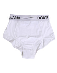 Dolce & Gabbana White Nylon Logo Waistband Coulotte Underwear - IT40|S - Boyshorts