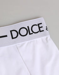 Dolce & Gabbana White Nylon Logo Waistband Coulotte Underwear - IT40|S - Boyshorts