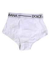 Dolce & Gabbana White Nylon Logo Waistband Panty Underwear - IT40|S - Briefs