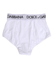 Dolce & Gabbana White Nylon Logo Waistband Panty Underwear - IT40|S - Briefs