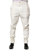 Dolce & Gabbana White Nylon Tapered Dress Men Pants - Chinos