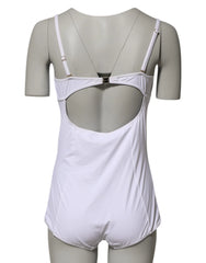Dolce & Gabbana White Padded Balconette One Piece Swimwear - IT5 | XL